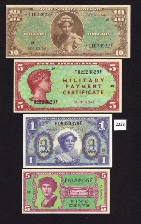 (BN-2238) US MPC set 7 pcs UNC with COPY printed on back of each note, Facsimile